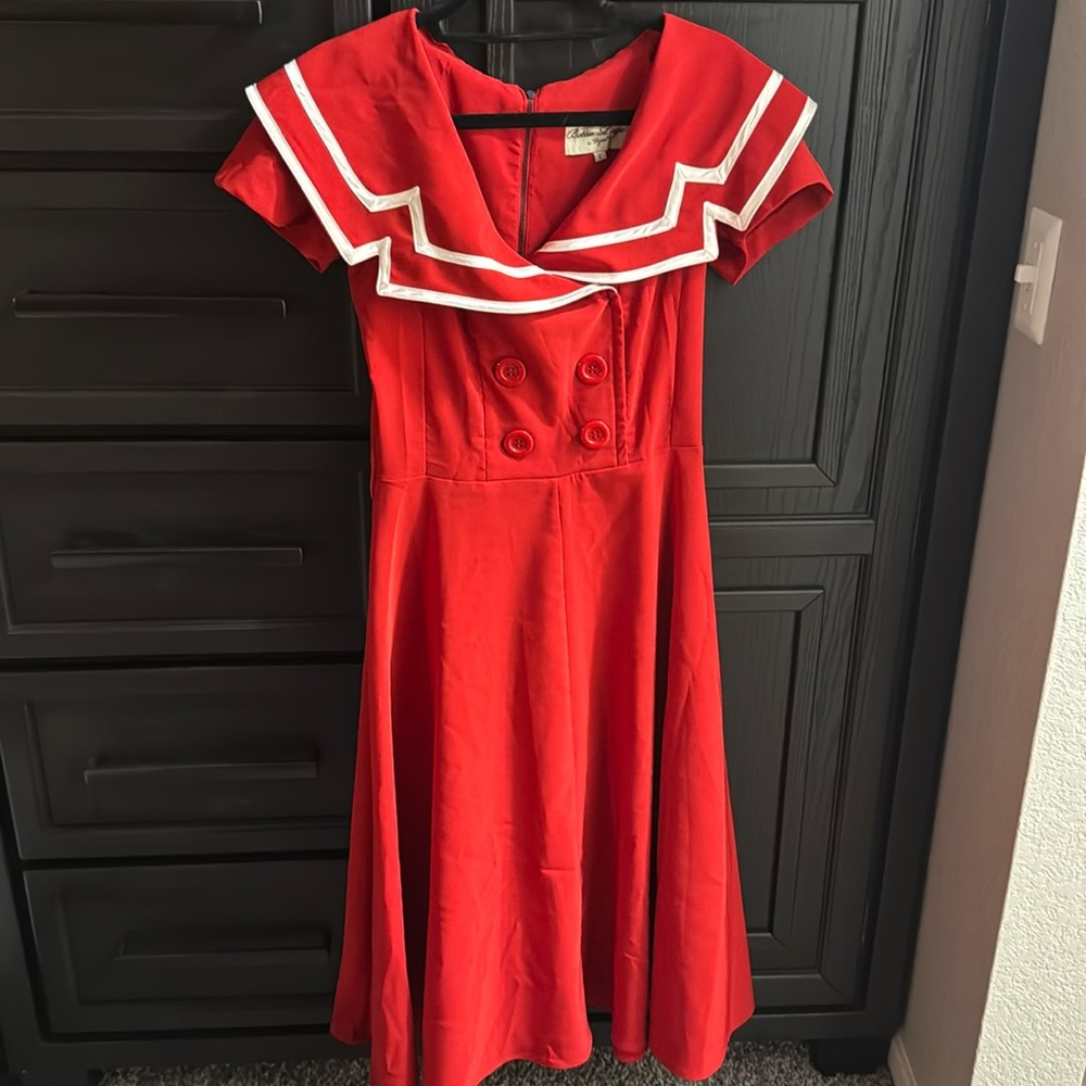 Bettie Page by Tatyana Red and White sailor dress.